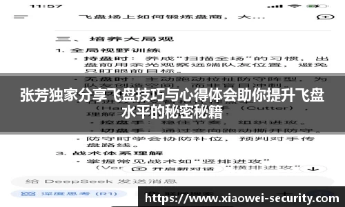 张芳独家分享飞盘技巧与心得体会助你提升飞盘水平的秘密秘籍